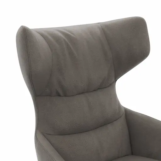 Drehsessel Houston Relax - Größe M, inkl. Relaxfunktion + Gasdruckfeder, Stoff, Taupe