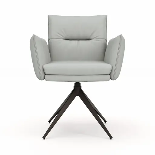 Armlehnstuhl Coscino - Leder, Hellgrau