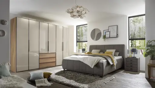 Polsterbett EM Maribor - Liegefläche ca. 180x200 cm, Stoff, grau