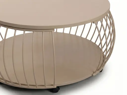 Couchtisch - Ø/H ca. 80x47 cm, Cremeweiß