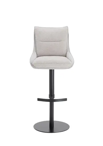 Barhocker MANDY - höhenverstellbar, Stoff, Silbergrau