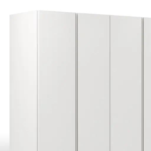 Drehtürenschrank Loretto - B ca. 280 cm, Melamin matt, Weiß