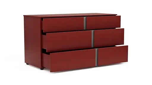 Kommode Loretto - BHT ca. 127x70x51 cm, Lack matt, Bordeaux