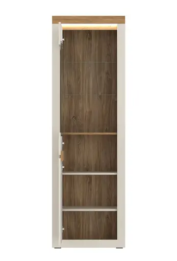 Vitrine - mit Beleuchtung, B ca. 64 cm, Kaschmir, Stone Eiche Nachbildung