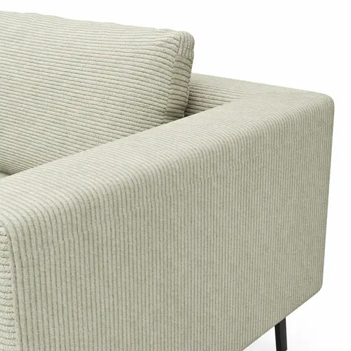 Ecksofa Helmi - Ecke links, 2,5-Sitzer, Cord, Creme