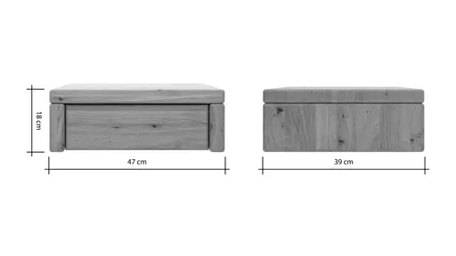 Nachttisch 1660 - Wildeiche massiv, geölt