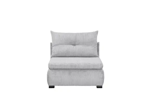 Schlafsofa - 1-Sitzer inkl. Schlaffunktion, Stoff, Hellgrau