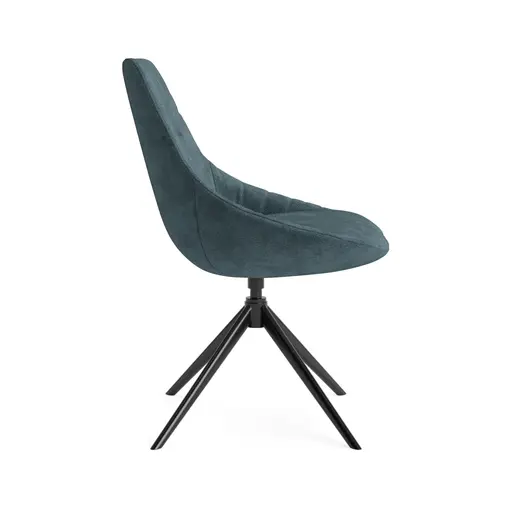 Stuhl Pegara Plus - Drehbar, Stoff, Petrol