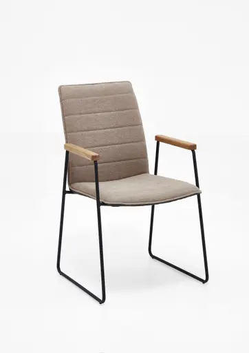 Armlehnstuhl LS 013219 - Stoff, Taupe