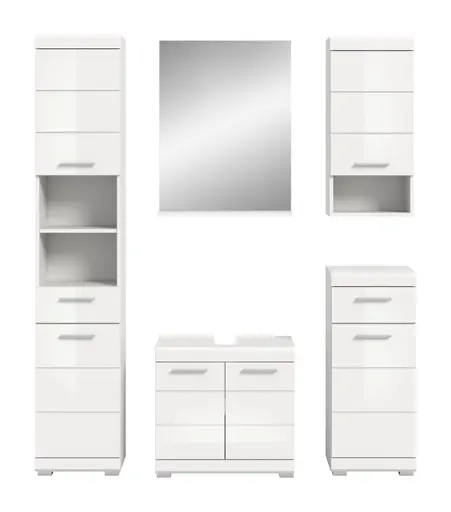 Badblock - 5-teilig, Weiß, Weiß Hochglanz