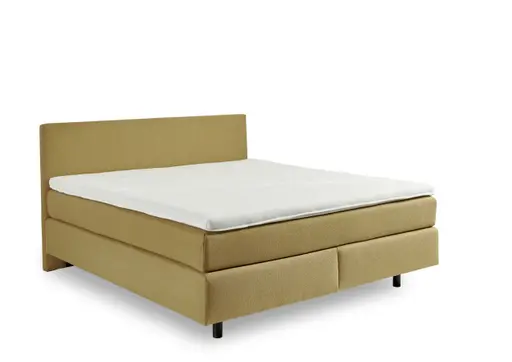 Boxspringbett - Liegefläche ca. 180x200 cm, Stoff, Curry