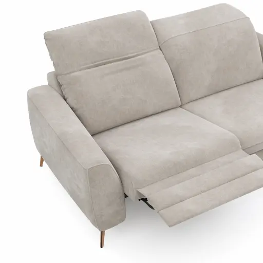 Sofa Tulsa KV - 2,5-Sitzer, inkl. Relaxfunktion und Kopfteilverstellung (motorisch), Stoff, Graubeige