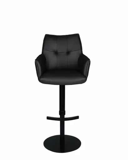 Barhocker MAKANA - drehbar, höhenverstellbar, Stoff, Schwarz