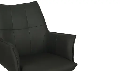 Armlehnstuhl MAKANA - drehbar, Stoff, Schwarz