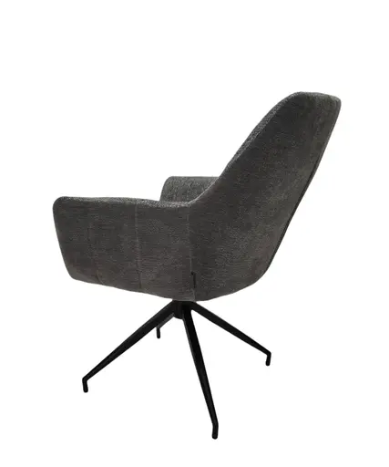 Armlehnstuhl MARYBEL - drehbar, Stoff, Grau