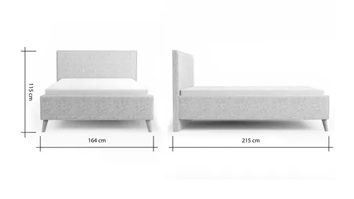 Bettgestell Carmen - Liegefläche ca. 140x200cm, Stoff, Beige