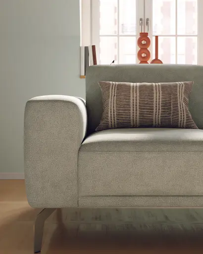 Ecksofa Benissa - 2,5-Sitzer mit Longchair rechts inkl. Sitztiefe und Rückenlehne verstellbar, Stoff, Mint