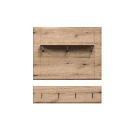 Garderobenpaneel - B ca. 91 cm, Eiche Evoke Nachbildung