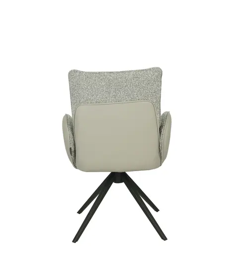 Armlehnstuhl MAURA - drehbar, Stoff, Silberfarben, Latte Macchiato