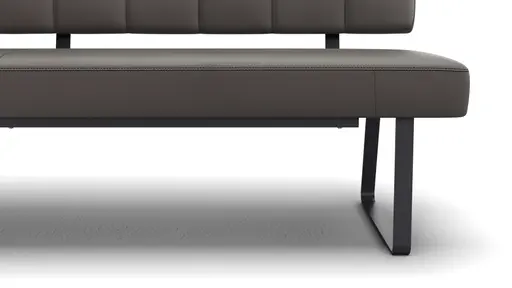 Polsterbank Carmelo - Breite ca. 203 cm, Leder, Steingrau