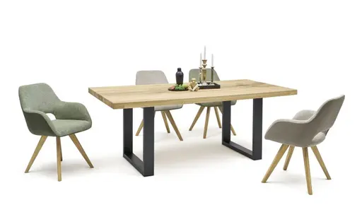 Armlehnenstuhl MACIE - Stoff, Olive