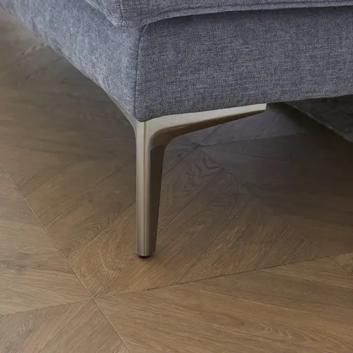 Ecksofa Samara - Longchair mit 2-Sitzer rechts inkl. Rückenlehne verstellbar, Stoff, Graublau