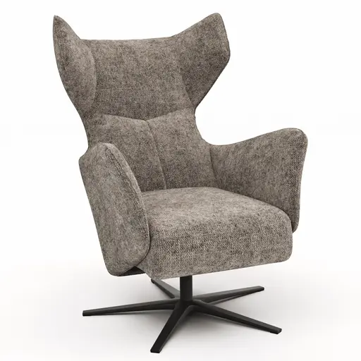 Sessel Noto Relax II - Rückenlehne verstellbar, Stoff, Graubraun