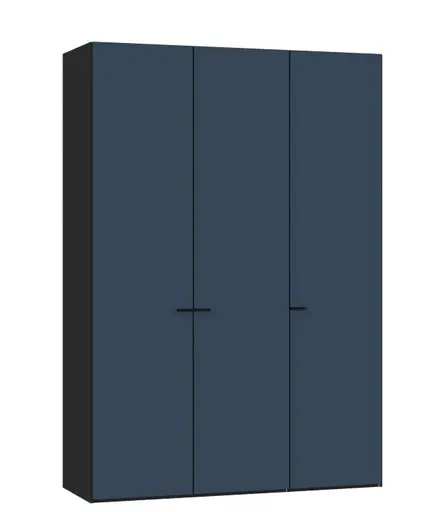 Drehtürenschrank JOIN IT- B ca. 152 cm,  Schwarz, Glas, Blaugrau, Matt