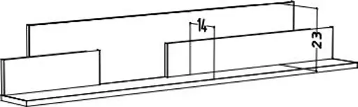 Wandboard - B ca. 150 cm, Weiß, Asteiche