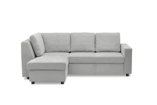 Ecksofa PRO FLEXX - Ecke links, 2-Sitzer, Stoff, Silbergrau