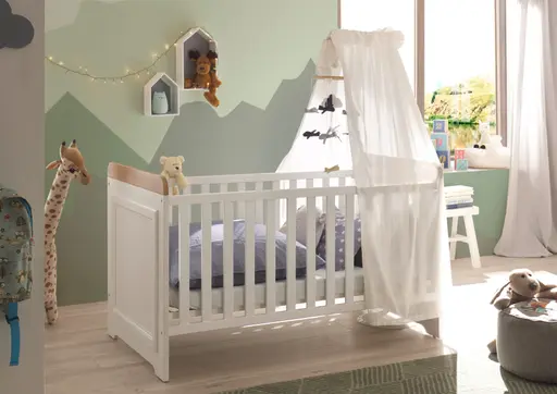 Babybett - Liegefläche ca. 70x140 cm, Anderson Pine Nachbildung, Artisan Eiche Nachbildung