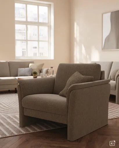 Sessel Gomera - Stoff, Graubeige