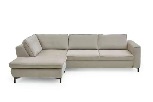 Ecksofa - Ecke links mit 3-Sitzer, Stoff, Sand