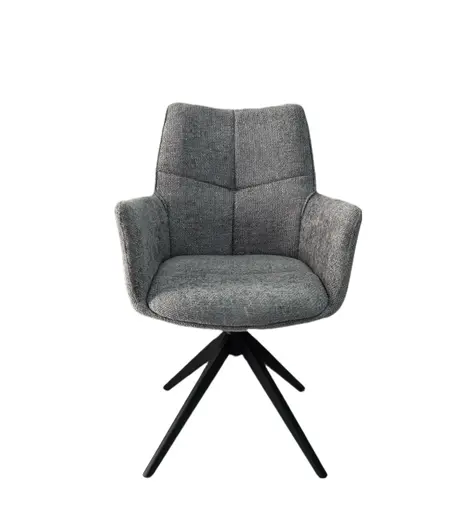 Armlehnstuhl MILENA - drehbar, Stoff, Silberfarben