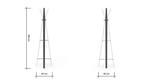 Garderobenständer Signe - Lack, Schwarz