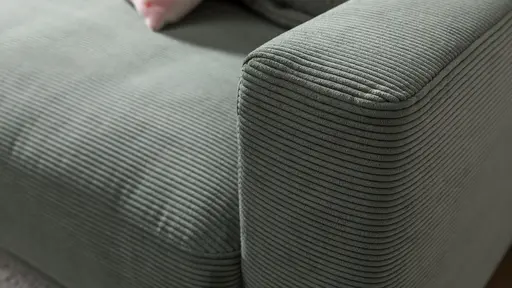 Ecksofa Solero - Longchair groß mit 1,5-Sitzer rechts, Stoff, Olivgrün