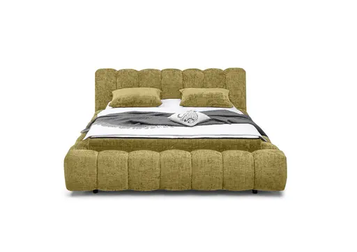 Polsterbett- Liegefläche ca. 180x200 cm, Stoff, Goldfarben