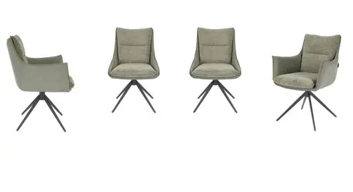 Stuhl MANDY - drehbar, Stoff, Grün