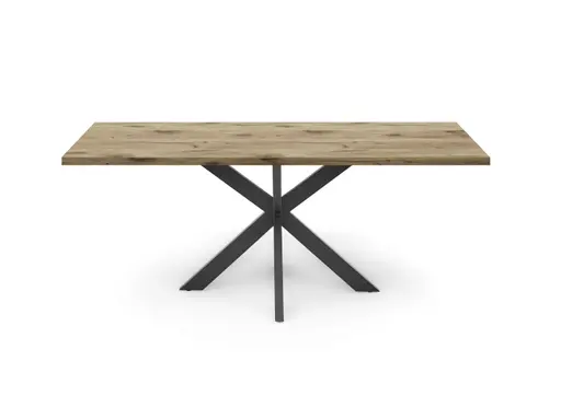 Esstisch - LB ca. 180x90 cm, Viking Eiche, Schwarz