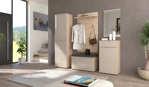 Schuhschrank - B ca. 53 cm, Riva Eiche Nachbildung, Kaschmir