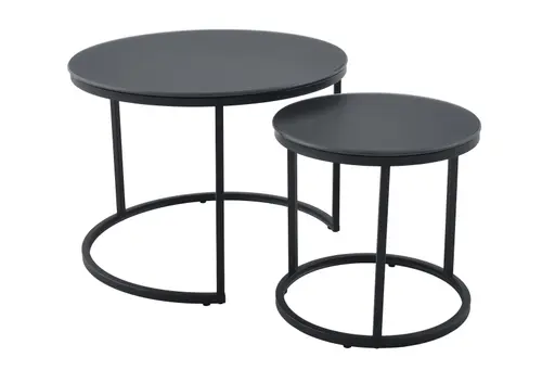 Couchtisch - 2er Set, Anthrazit, Schwarz