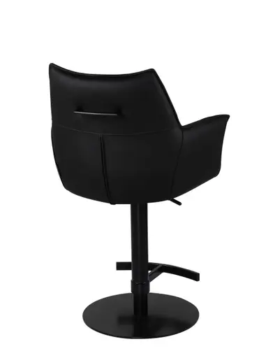 Barhocker MELE - drehbar, höhenverstellbar, Leder, Schwarz