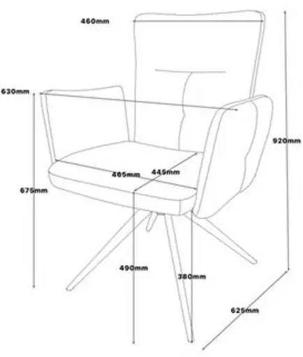 Armlehnstuhl MYLENE - drehbar, Stoff, Schlamm
