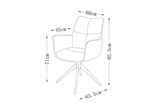 Armlehnstuhl MILENA - drehbar, Stoff, Silberfarben