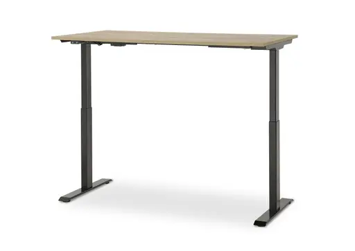 Schreibtisch GELI - höhenverstellbar, LB ca. 160x80 cm, Eiche Nachbildung, Schwarz