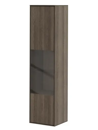 Hängevitrine Saratoga - Anschlag Links, Buche massiv, silbergrau geölt