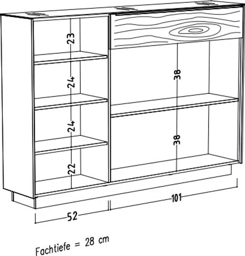 Schuhschrank - mit Beleuchtung, B ca. 160 cm, Anthrazit, Eiche massiv