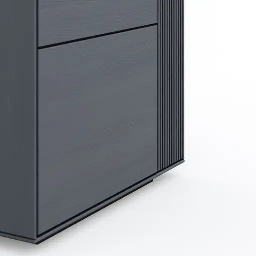 Vitrine Estana - Eiche massiv, Anthrazit