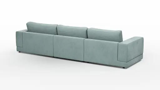 Ecksofa Juni - 2-Sitzer mit Longchair rechts, Stoff, Hellblau
