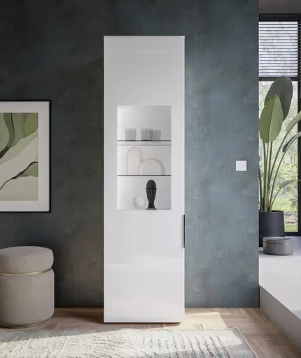 Vitrine - inkl.LED-Beleuchtung, Weiß